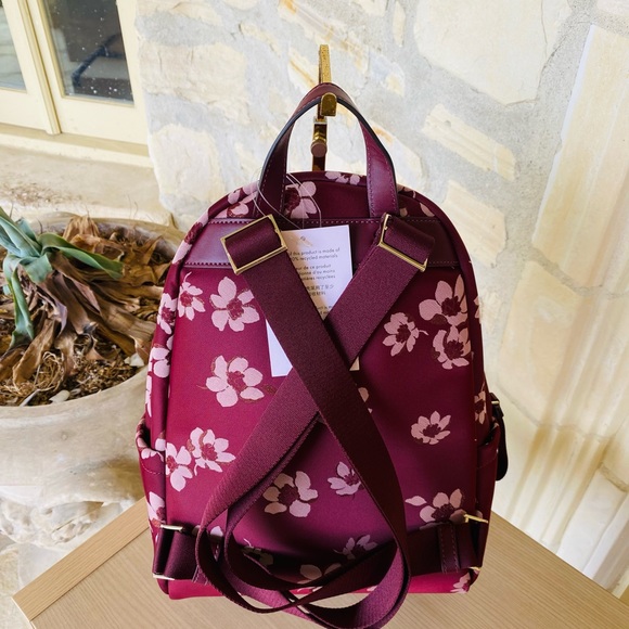 Kate Spade Little Better Chelsea Medium Dancing Blooms Print Nylon Backpack Bag - Picture 3 of 6